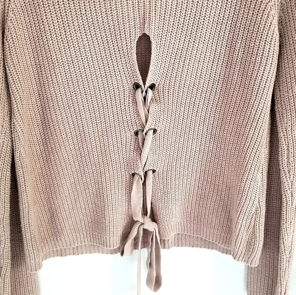 Moon & Madison tan ribbed chunky sweater medium - Picture 4 of 5